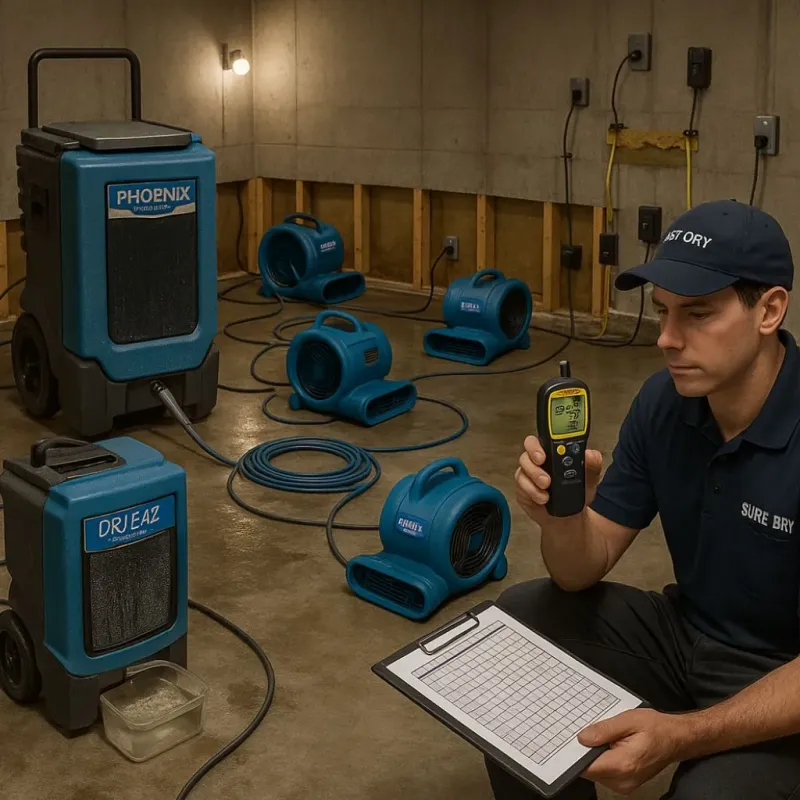 Structural Drying and Dehumidification process in Toppenish, WA